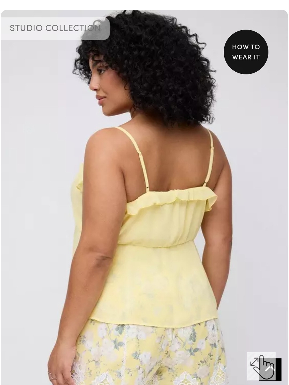 Torrid Studio Collection Yellow Ruffle-Trim Camisole - Picture 2 of 4